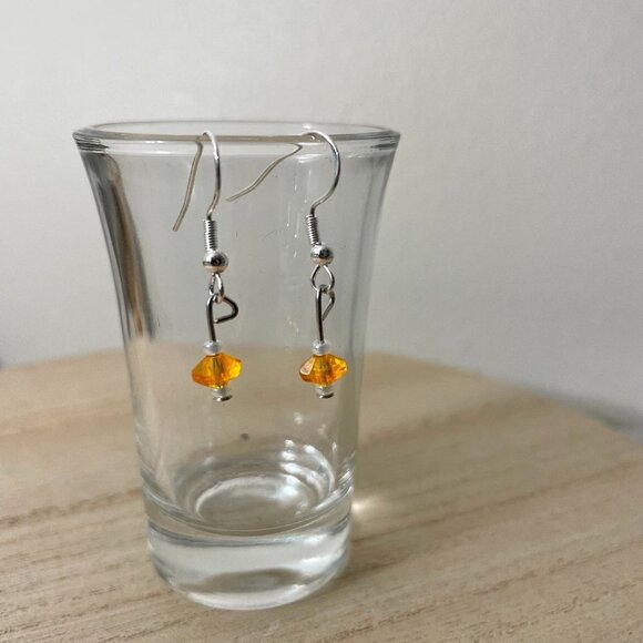 Light Tangerine Beaded Earrings - Picture 1 of 1